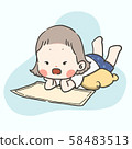 Kawaii cute girl with varieties action and feeling 58483513