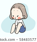 Kawaii cute girl with varieties action and feeling 58483577
