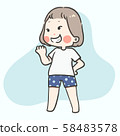 Kawaii cute girl with varieties action and feeling 58483578