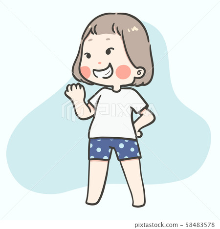 Kawaii cute girl with varieties action and feeling 58483578