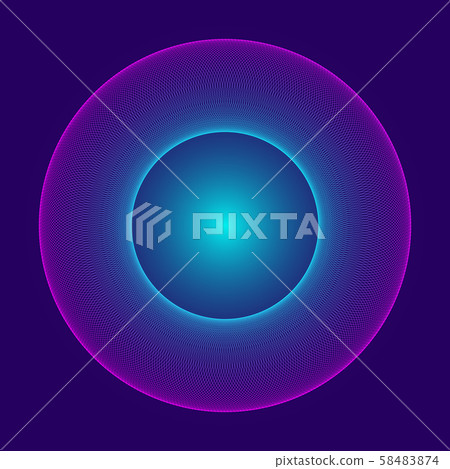 Circular wireframe as logo element or frame. Circular wireframe as logo element or frame. 58483874