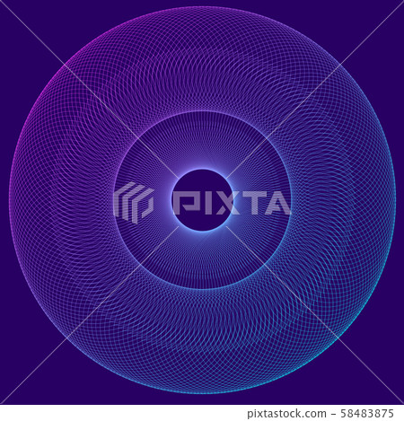 Circular wireframe as logo element or frame. Circular wireframe as logo element or frame. 58483875
