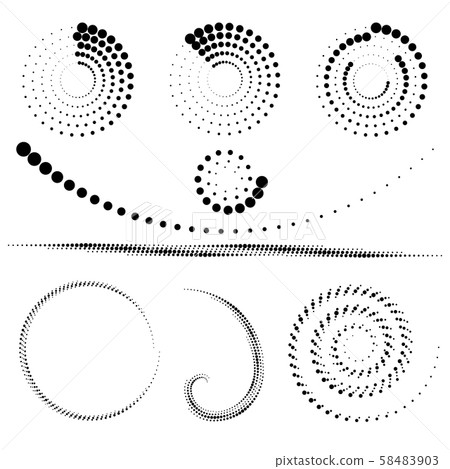 Halftone circle frame, abstract dots logo emblem Halftone circle frame, abstract dots logo emblem 58483903