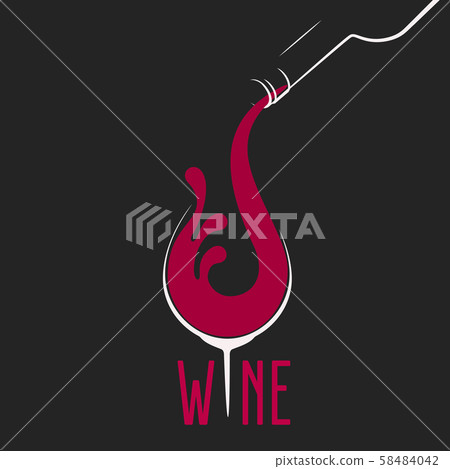 Glass of Wine with splash logo design Glass of Wine with splash logo design 58484042