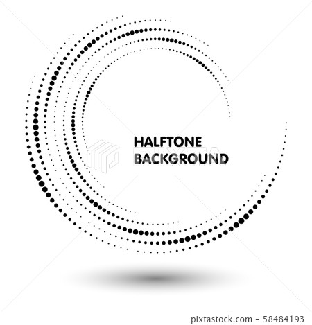 Halftone round as icon or background. Black 58484193