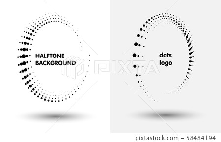 Halftone round as icon or background. Black 58484194