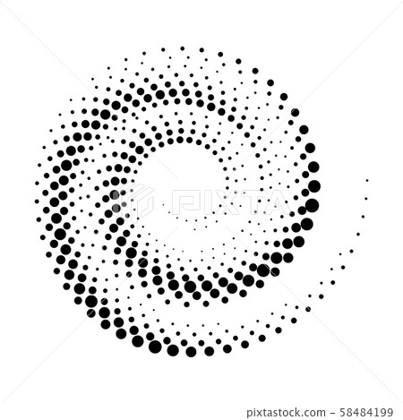 Halftone round as icon or background. Black 58484199