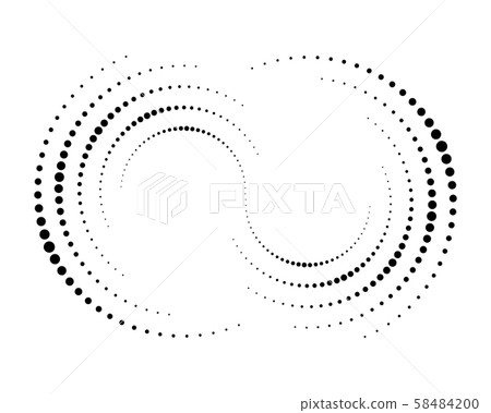 Halftone round as icon or background. Black Halftone round as icon or background. Black 58484200