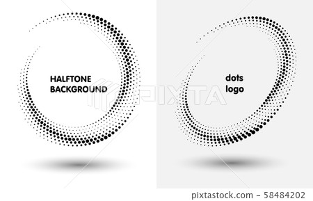 Halftone round as icon or background. Black Halftone round as icon or background. Black 58484202