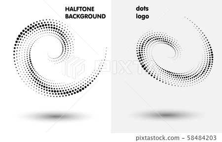 Halftone round as icon or background. Black 58484203