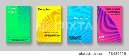 set of colored minimal design background. halftone 58484226