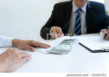 Business man give bribe Business man give bribe 58484763