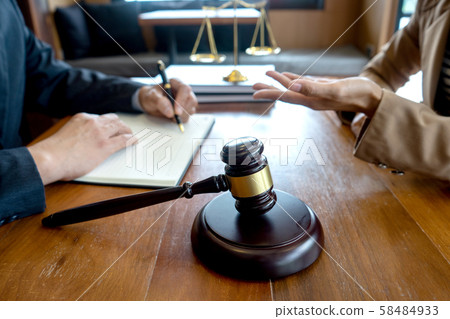 Judge gavel with Justice lawyers, Businessman in Judge gavel with Justice lawyers, Businessman in 58484933