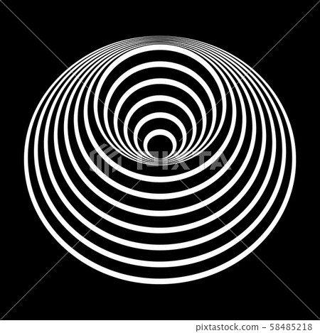 futuristic line art. white circles on black 58485218