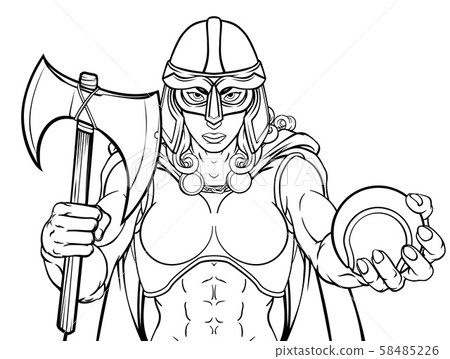 Viking Trojan Celtic Knight Tennis Warrior Woman 58485226