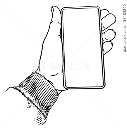 Hand Holding Mobile Phone Vintage Style Hand Holding Mobile Phone Vintage Style 58485240