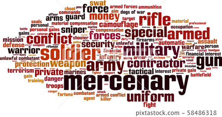 Mercenary word cloud Mercenary word cloud 58486318