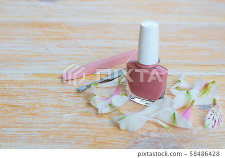 Manicure  tools background 58486428