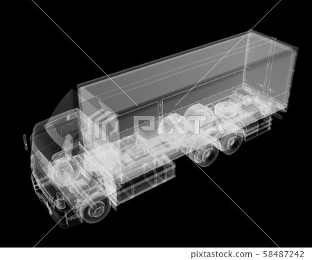 Truck x-ray on black background 58487242