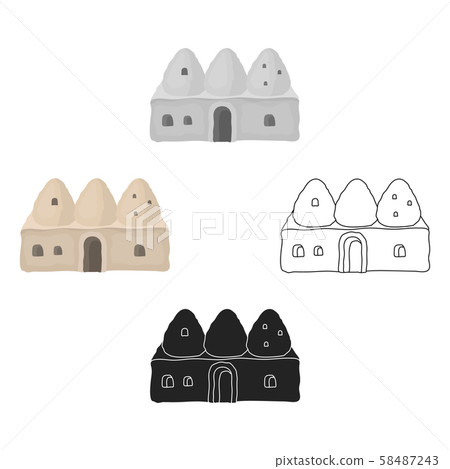 Beehive house icon in cartoon,black style isolated on white background. Turkey symbol stock vector 58487243