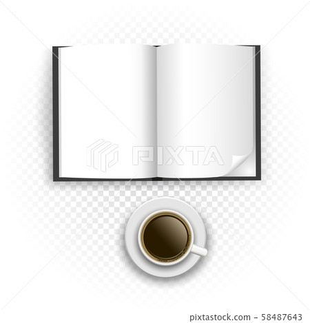 coffee and newspaper on transparent coffee and newspaper on transparent 58487643