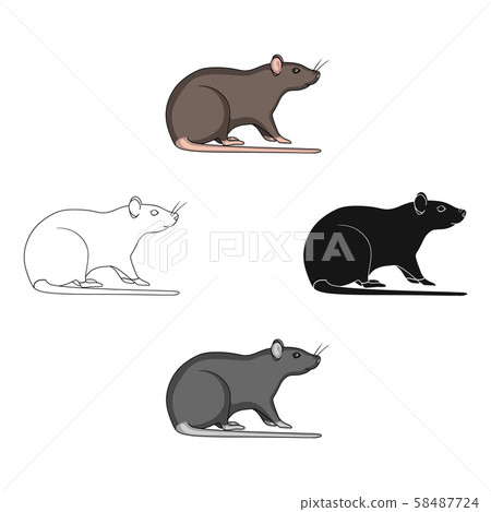 Rodent rat single icon in cartoon,black,black,outline,monochrome style for design.Pest Control 58487724