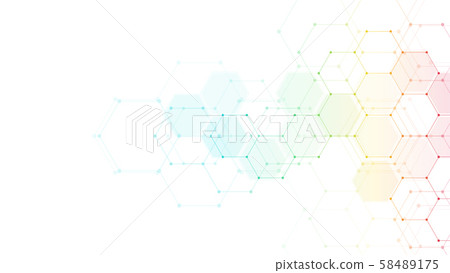 Abstract medical background with hexagons pattern. Concepts and ideas for healthcare technology 58489175
