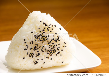 Sesame salt triangle rice balls. Sesame salt triangle rice balls. 58489806