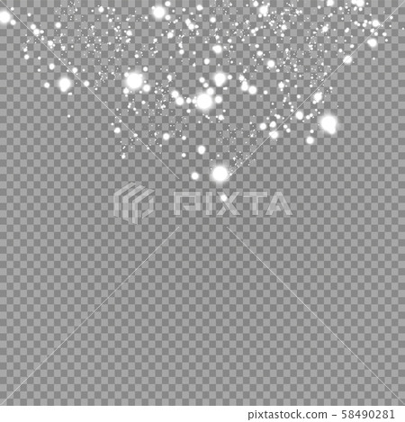 Realistic falling snowflakes. Isolated on transparent background. Vector illustration Realistic falling snowflakes. Isolated on transparent background. Vector illustration 58490281