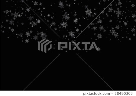 Realistic falling snowflakes. Isolated on black background. Vector illustration Realistic falling snowflakes. Isolated on black background. Vector illustration 58490303