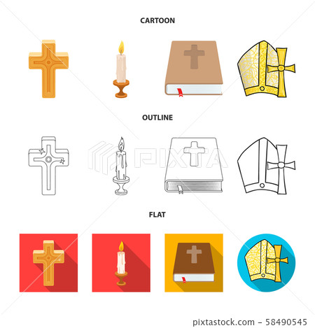 Vector design of muslim and items symbol. Collection of muslim and candle stock symbol for web. Vector design of muslim and items symbol. Collection of muslim and candle stock symbol for web. 58490545