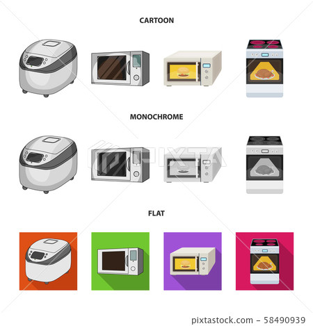 Vector illustration of food and inside sign. Set of food and cooker vector icon for stock. 58490939