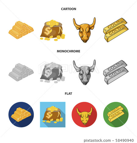 Vector illustration of and gold logo. Set of and golden vector icon for stock. 58490940