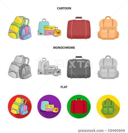 Isolated object of backpack and bag icon. Set of backpack and school stock vector illustration. 58490949