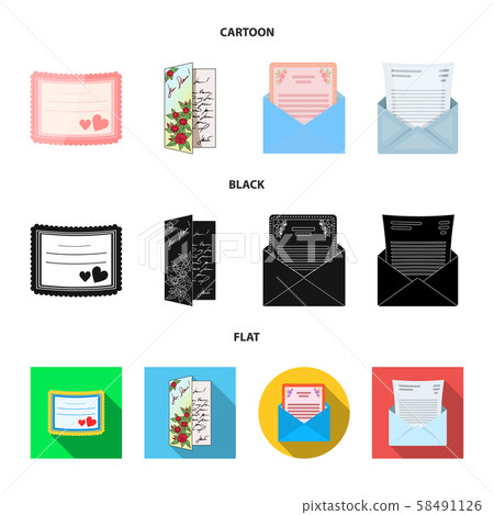 Vector illustration of card and christmas logo. Collection of card and background vector icon for 58491126