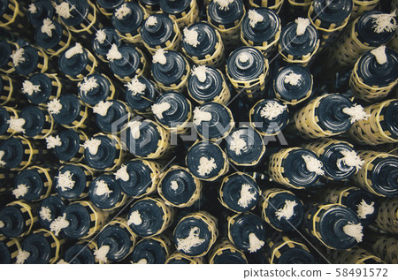 bamboo oil lamps for eid ul Fitr Celebration. 58491572