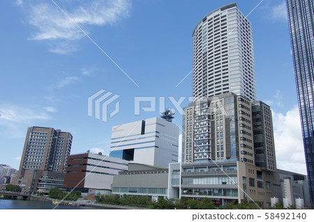 Scenery around Osaka and Nakanoshima 58492140