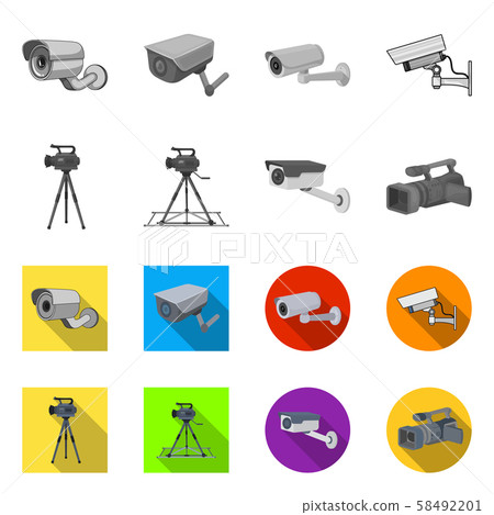 Isolated object of camcorder and camera symbol. Collection of camcorder and dashboard vector icon 58492201