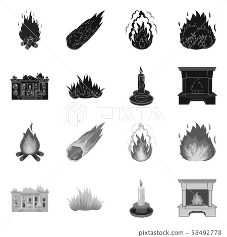 Vector design of fire and flame symbol. Collection of fire and fireball stock symbol for web. Vector design of fire and flame symbol. Collection of fire and fireball stock symbol for web. 58492778