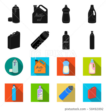 Isolated object of plastic and container icon. Set of plastic and packaging stock vector Isolated object of plastic and container icon. Set of plastic and packaging stock vector 58492892