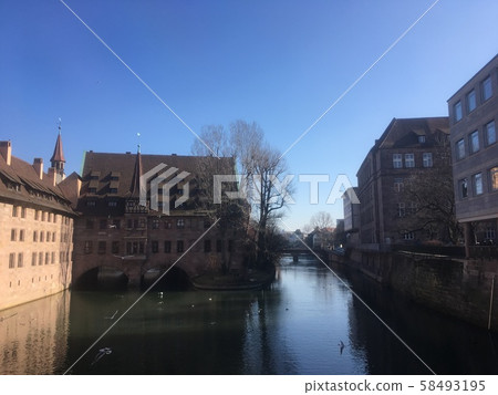 Nuremberg river and cityscape Nuremberg river and cityscape 58493195