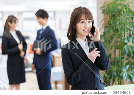 Business Woman, Office, Smartphone 58494661