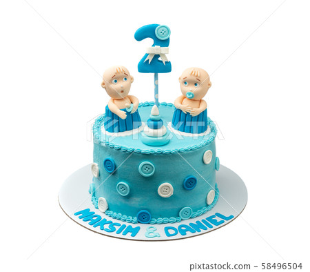 Creative cake for twin boys, with sugar paste dolls. Creative cake for twin boys, with sugar paste dolls. 58496504