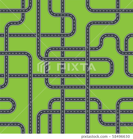Twisted street and road seamless pattern vector 58496630