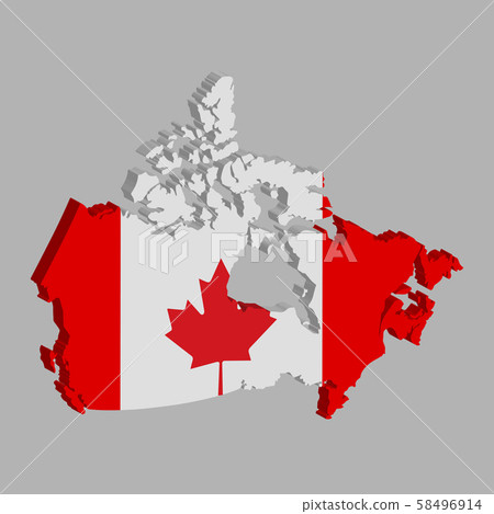 3D Canada map flag Vector illustration eps10 - Stock Illustration ...