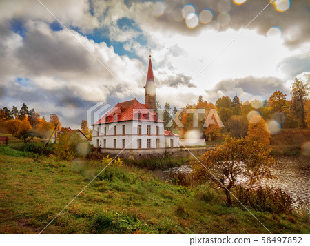 Autumn landscape with rain and sun. Russia. Autumn landscape with rain and sun. Russia. 58497852