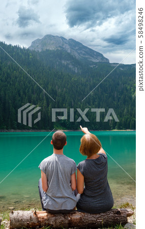 Family on Black lake, Montenegro 58498246