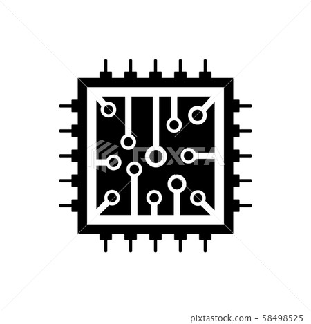 Processor icon on white. 58498525