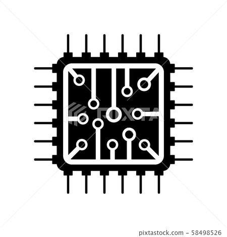 Processor icon on white. 58498526