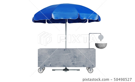 Blue street patio umbrella with showcase 58498527